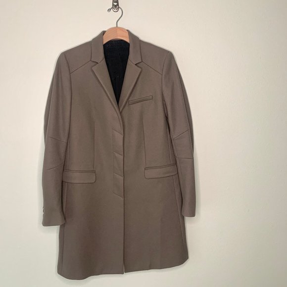 Zadig and Voltaire Deluxe Wool Cashmere Coat Taupe Size M - Picture 2 of 8